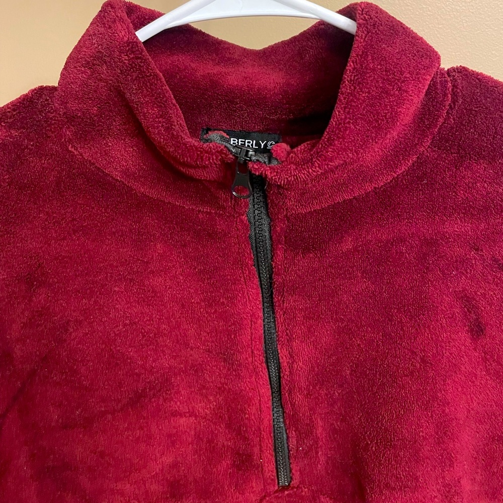 Super Soft Maroon Quarter Zip Pullover - image 2